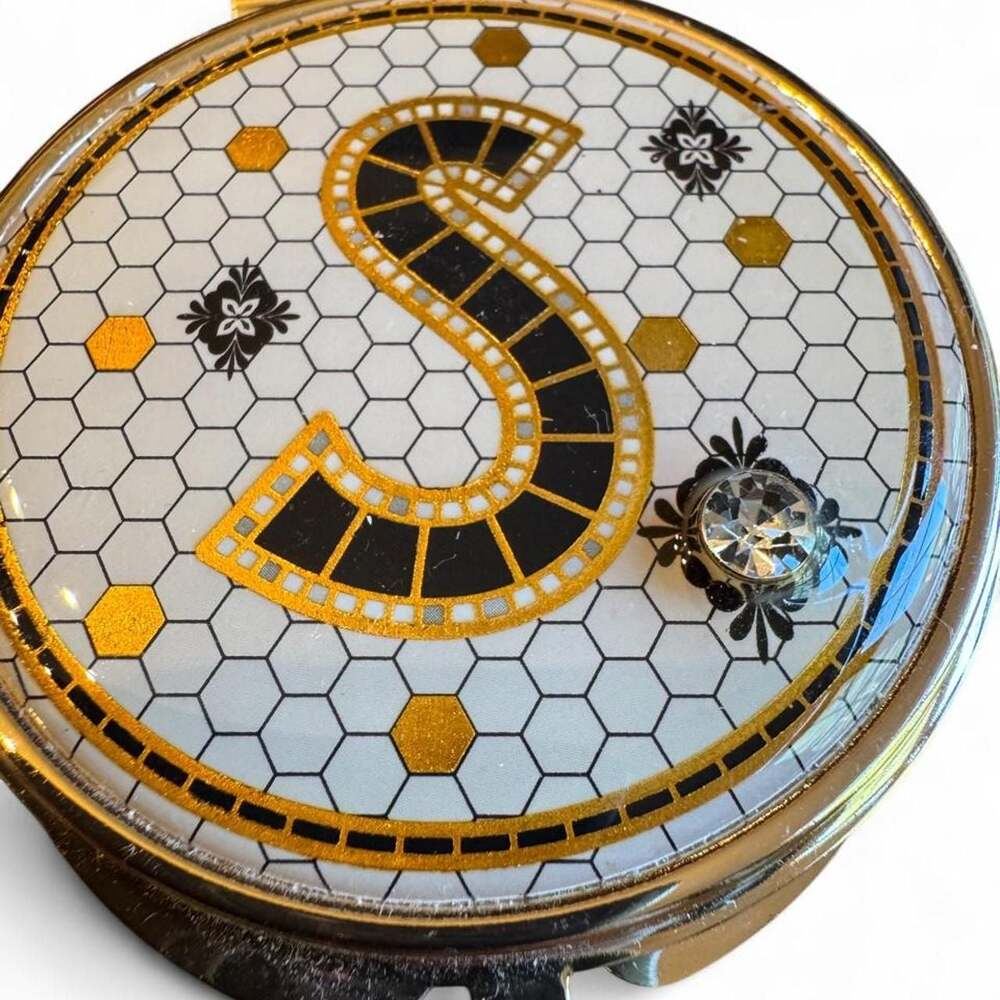 Monogram S Gold Tone Compact Mirror